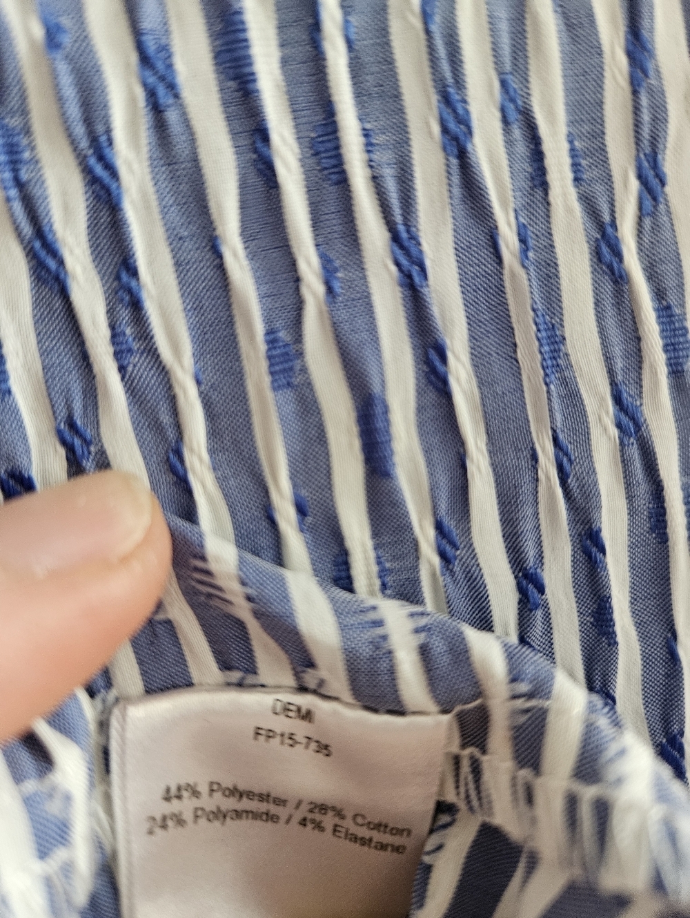 Rare Flagpole Size M Blue Striped One-Shoulder Cold-Shoulder Dress - Picture 7 of 7